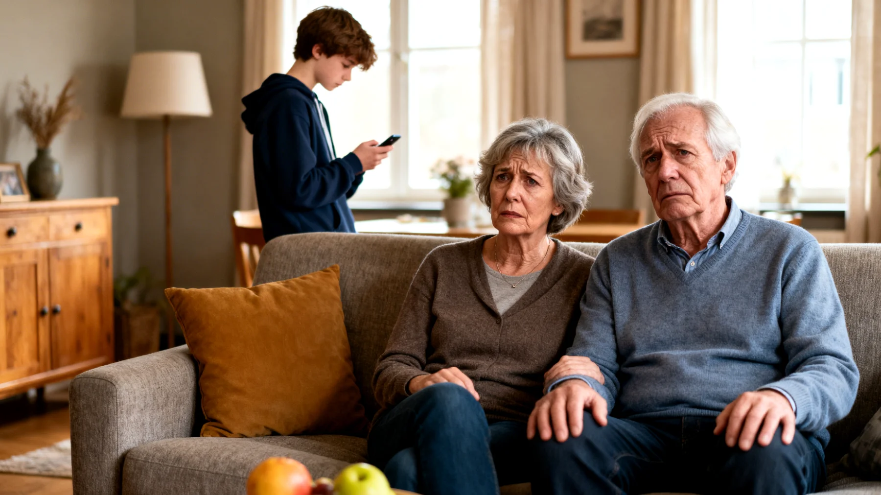Grootouders die vrezen de emotionele band met hun adolescente kleinkinderen te verliezen door afstandelijkheid, gebrek aan interesse of generatieverschillen"