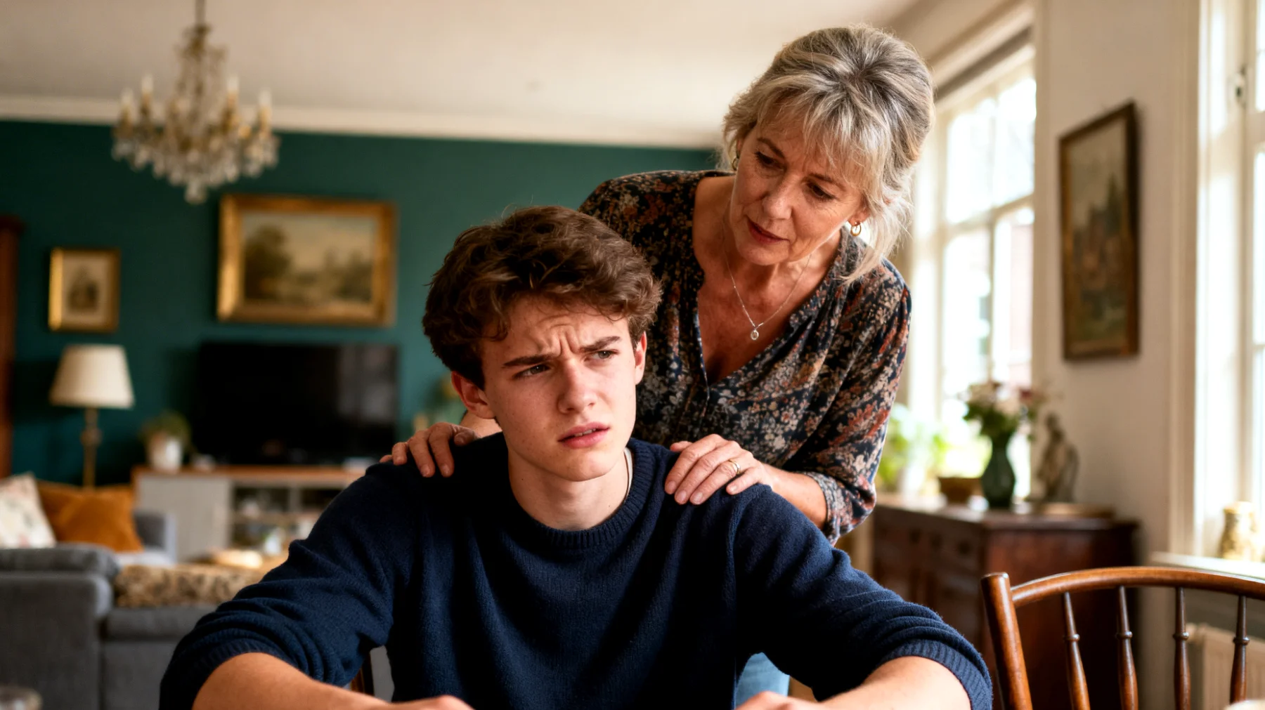 Overmatige bescherming van jongvolwassen kinderen door de moeder"