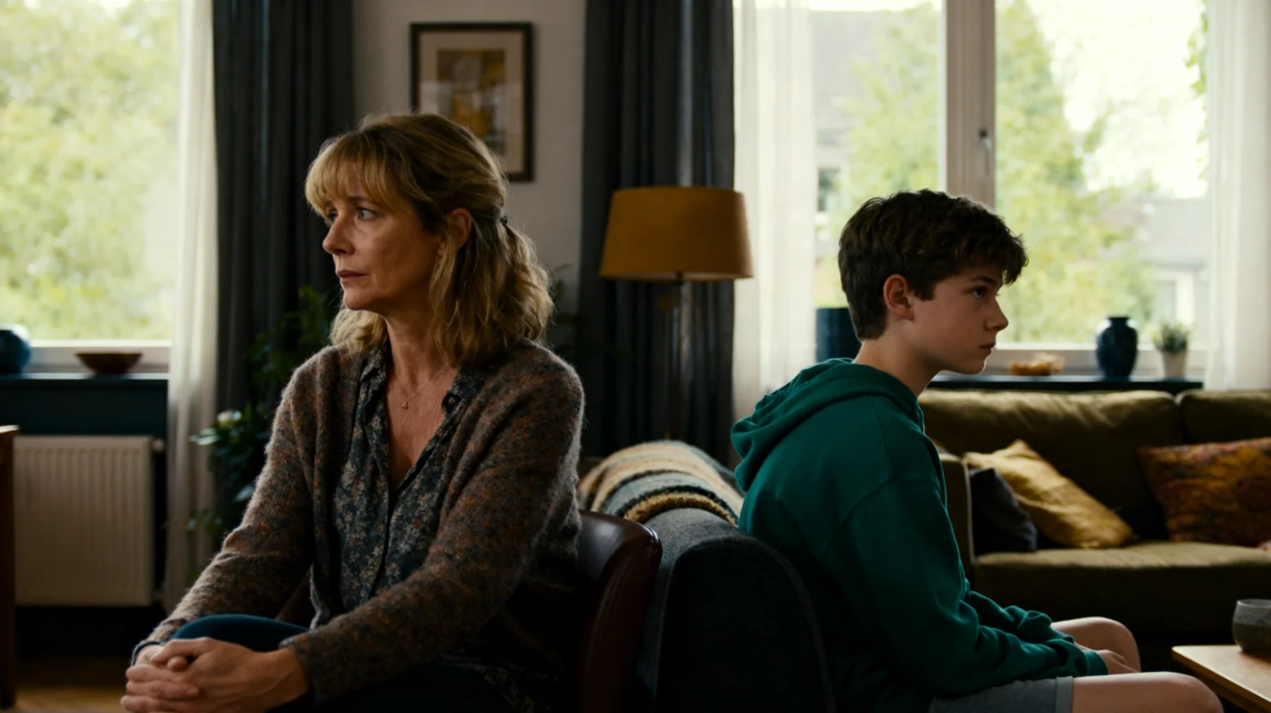 Een moeder ervaart moeite om een open en affectieve dialoog te voeren met haar adolescent kind, waardoor emotionele distantie ontstaat en het moeilijk wordt om gevoelens, zorgen en behoeften wederzijds te delen"