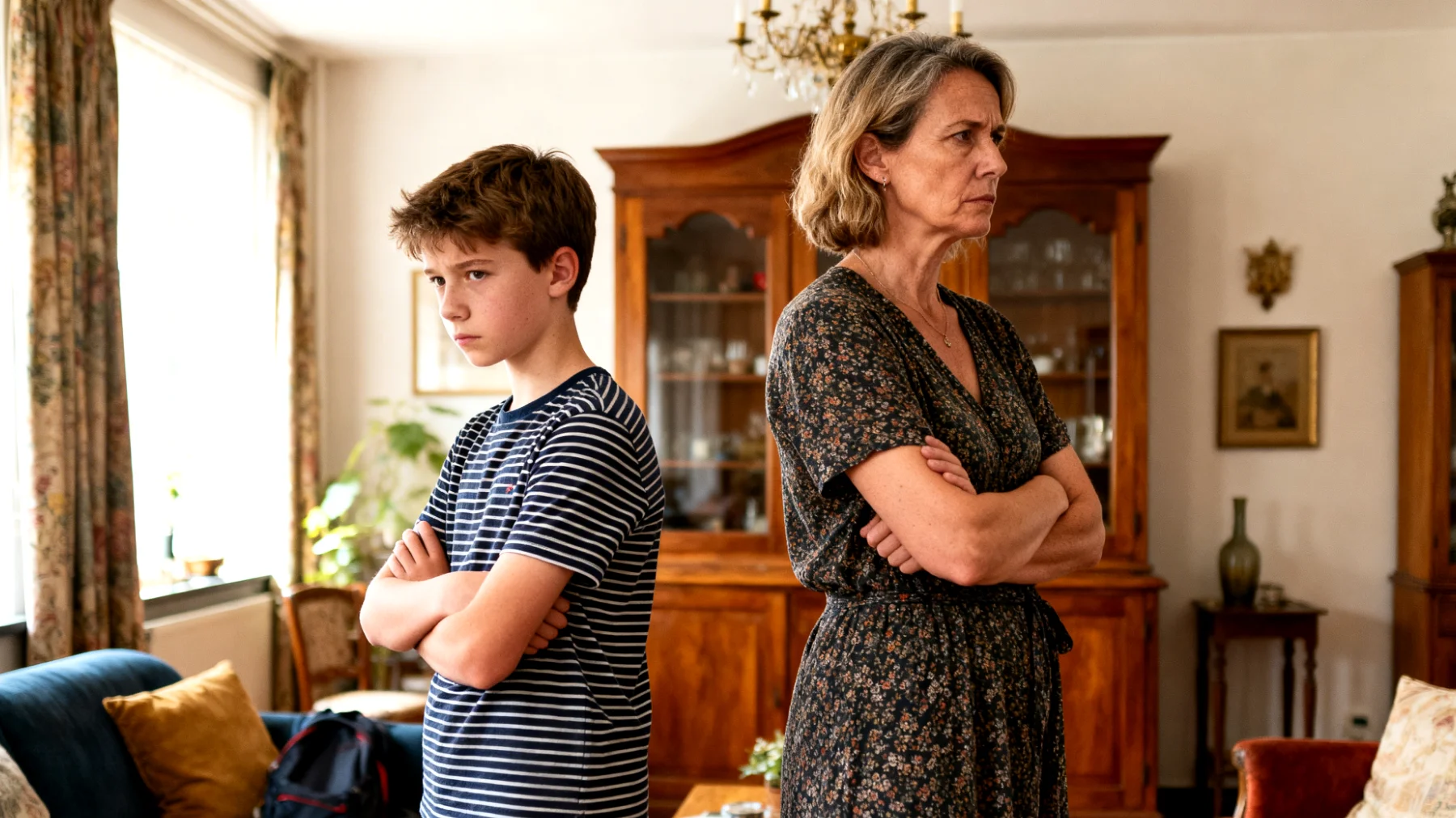 Generatieconflict tussen moeder en adolescent kind: spanningen ontstaan door verschillende visies op waarden, levensstijl, normen en verwachtingen die leiden tot misverstanden, frustratie en communicatieproblemen in de ouder-kind relatie"