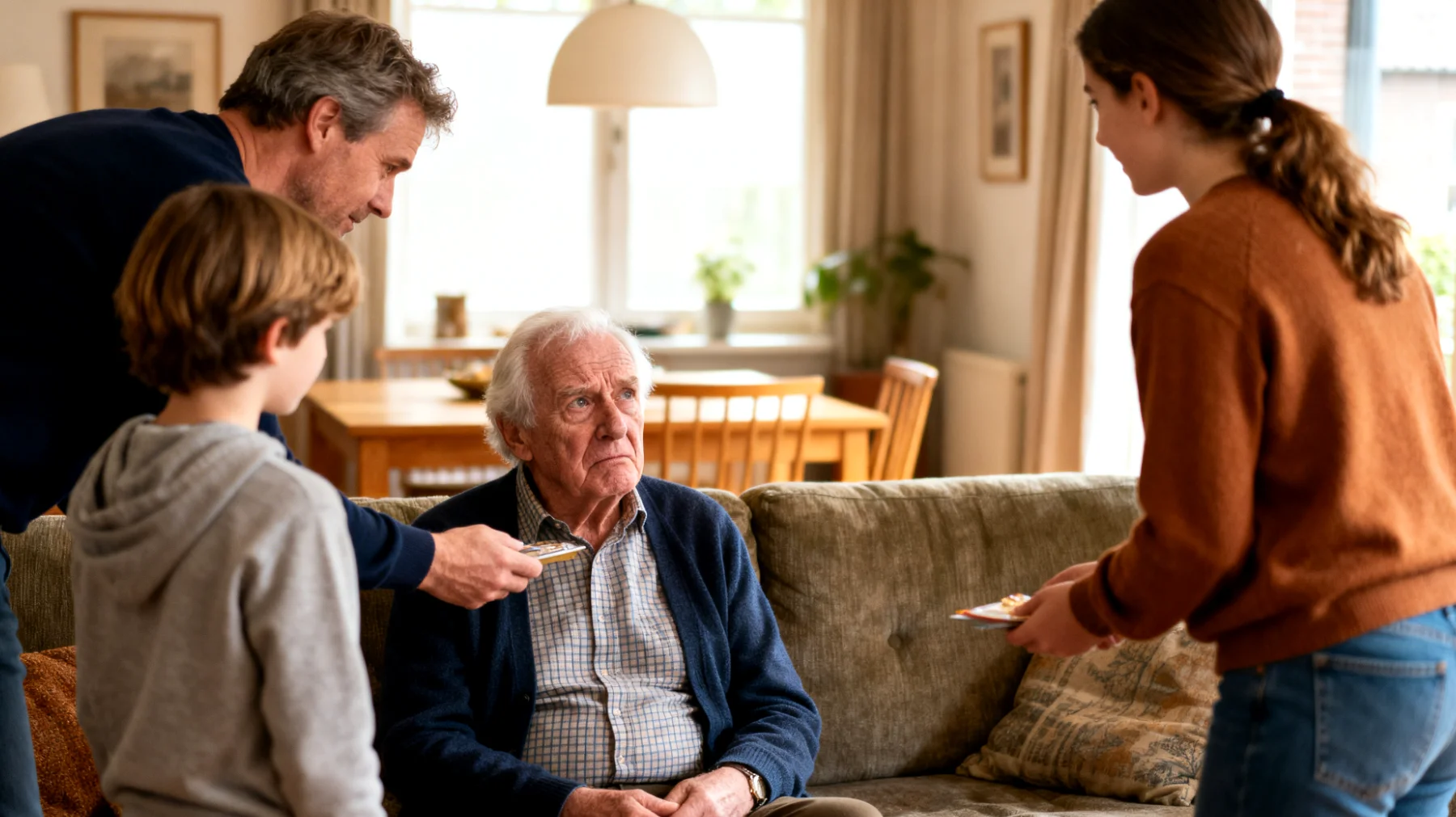 Opa heeft moeite met 'nee' zeggen tegen zijn jongvolwassen kleinkinderen"